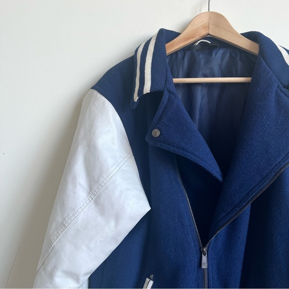 Rocawear ROC Rebel League Embroidered Contrast Varsity Jacket Navy White Size XL - Picture 4 of 16